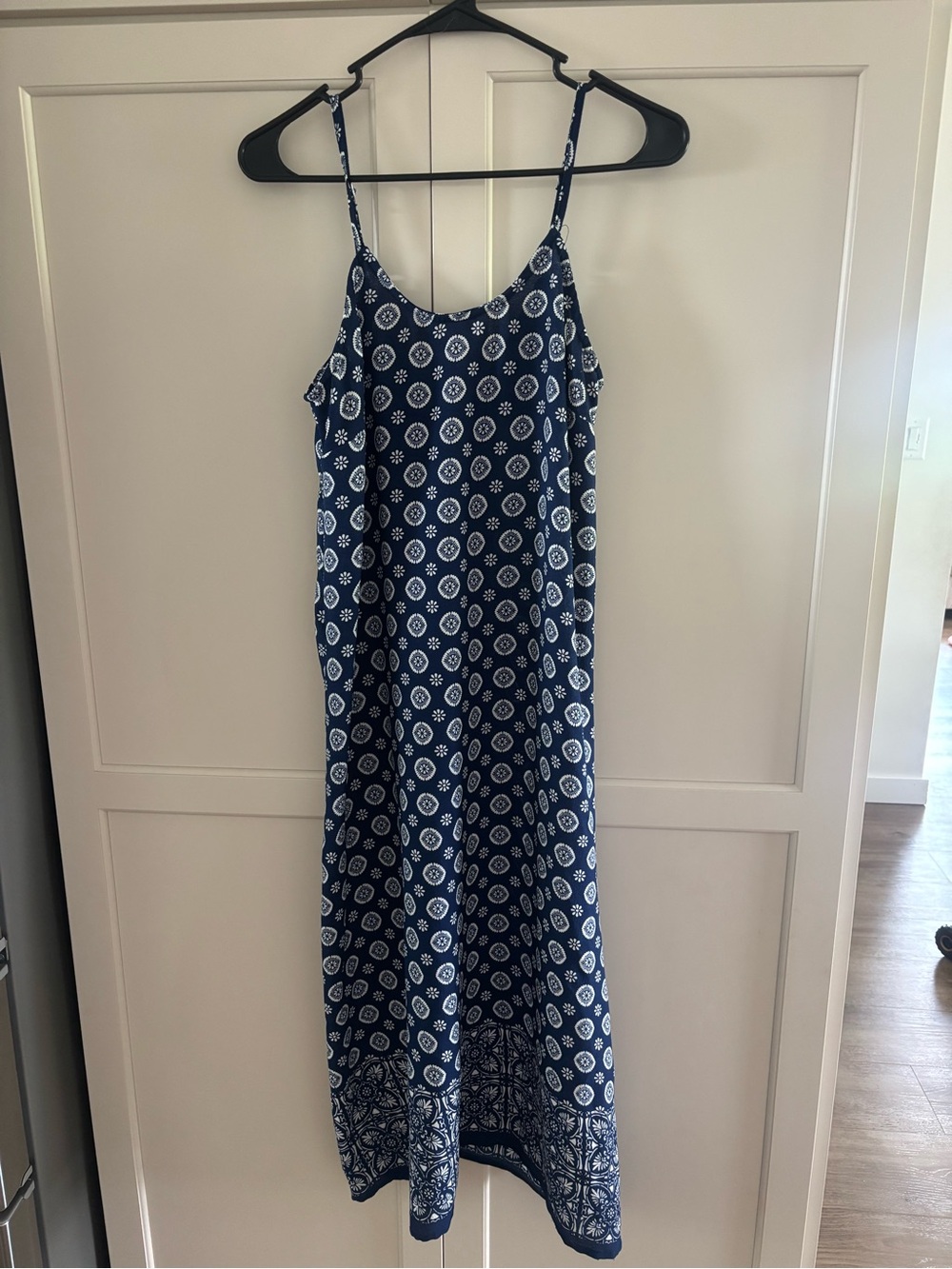 Apt 9 small Navy Blue Printed swim cover dress